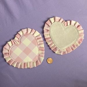 RARE Stoney Clover Lane heart coasters in Watermelon